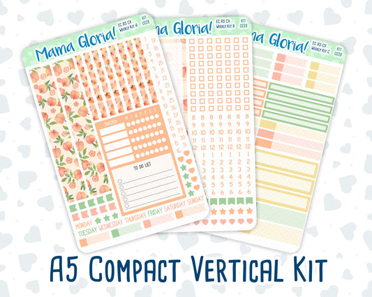 Kit 0228 - A5 Compact Vertical - Weekly Kit - August - Just Peachy