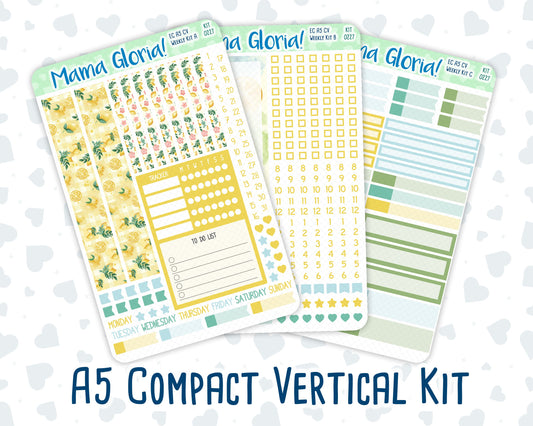 Kit 0227 - A5 Compact Vertical - Weekly Kit - July - Lemon Grove