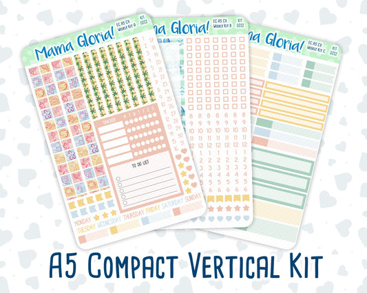 Kit 0222 - A5 Compact Vertical - Weekly Kit - June - Beach Day