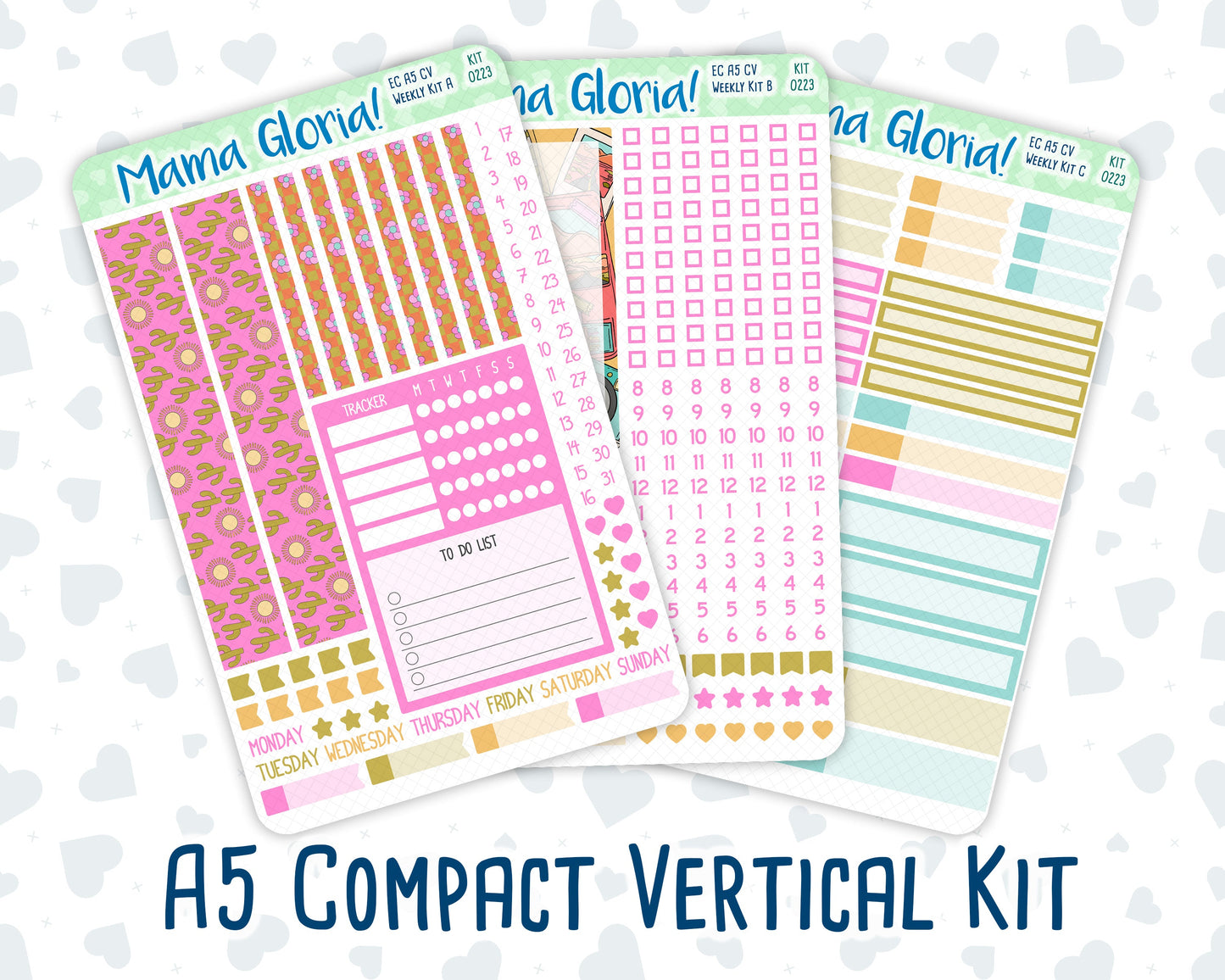 Kit 0223 - A5 Compact Vertical - Weekly Kit - June - Route 66