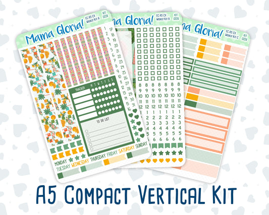 Kit 0226 - A5 Compact Vertical - Weekly Kit - July - Tropical Whimsy