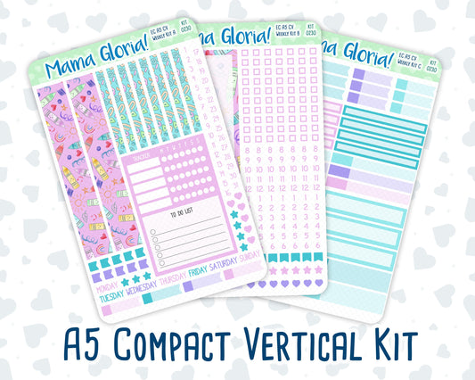 Kit 0230 - A5 Compact Vertical - Weekly Kit - August - School Daze