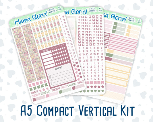 Kit 0232 - A5 Compact Vertical - Weekly Kit - September - Heirloom Garden