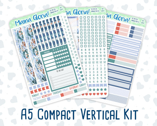 Kit 0247 - A5 Compact Vertical - Weekly Kit - December - Snow Day Adventures
