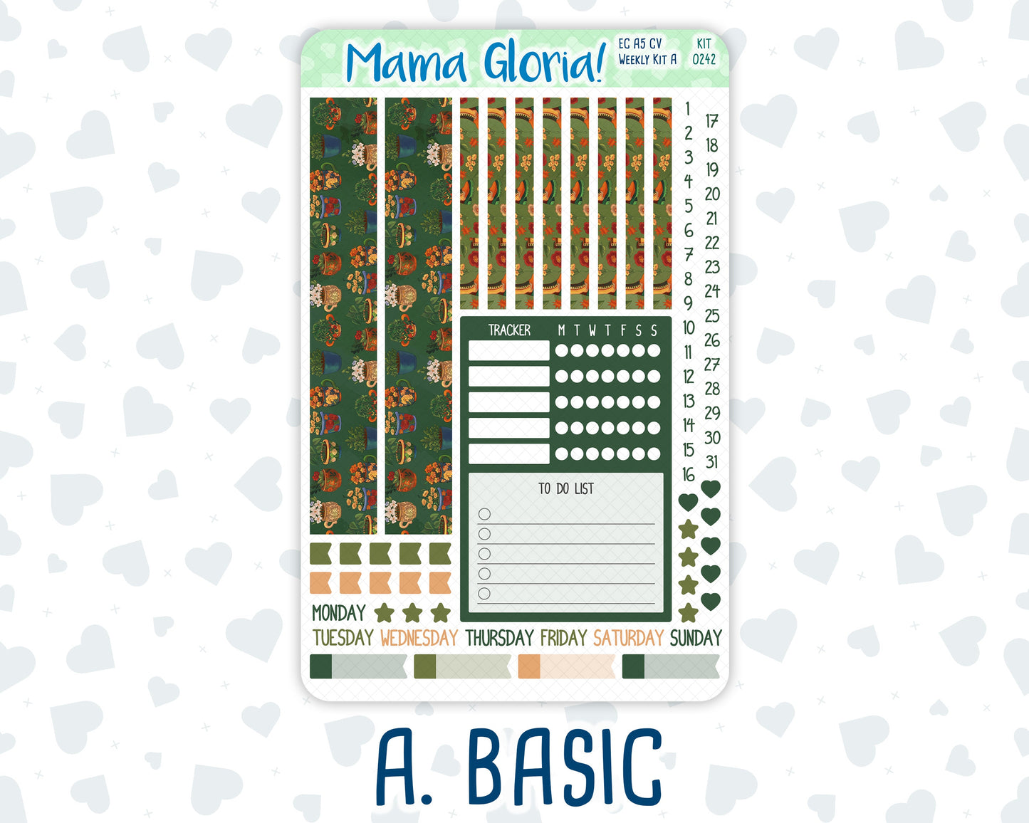 Kit 0242 - A5 Compact Vertical - Weekly Kit - November - Cottage Autumn