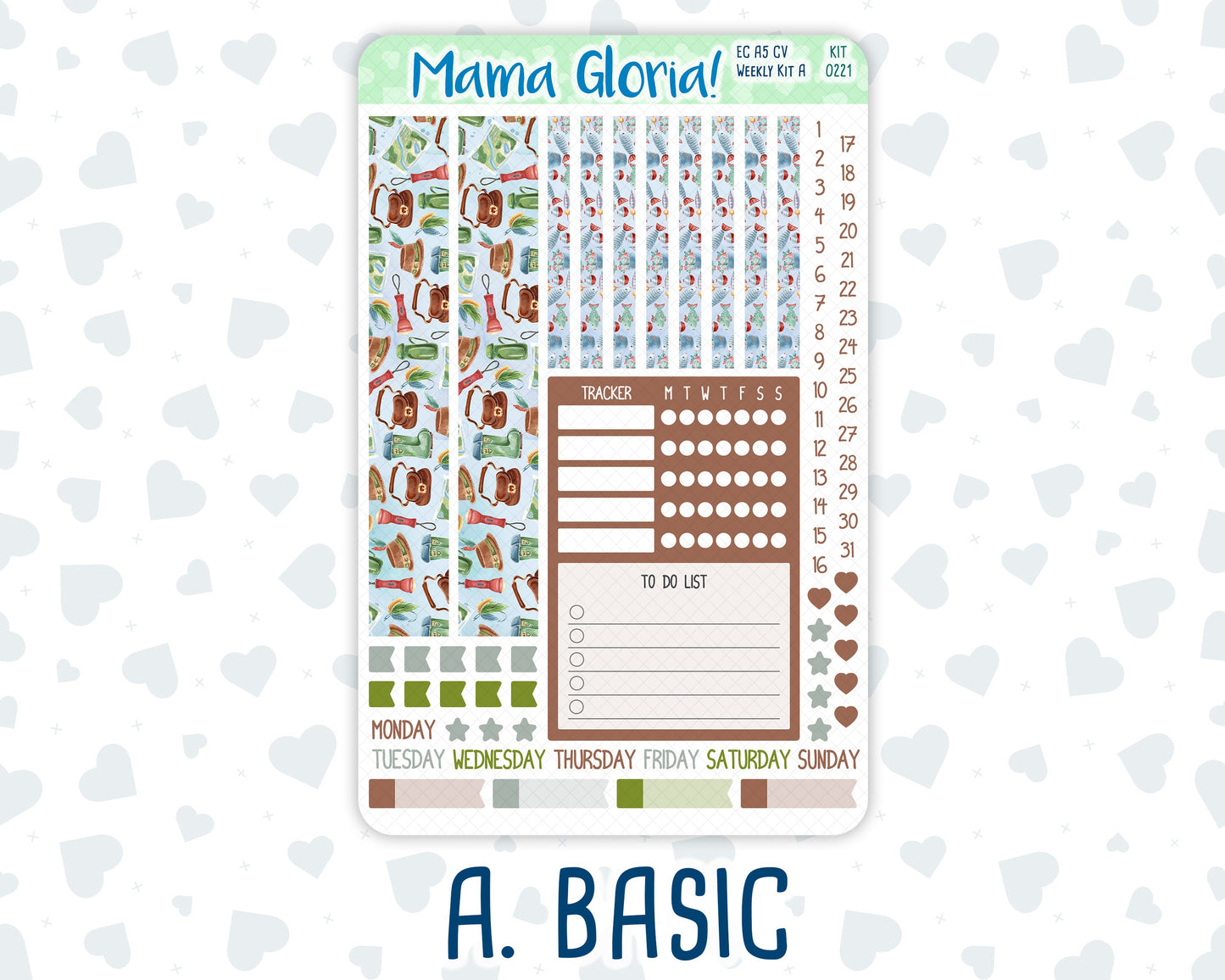 Kit 0221 - A5 Compact Vertical - Weekly Kit - June - Gone Fishing