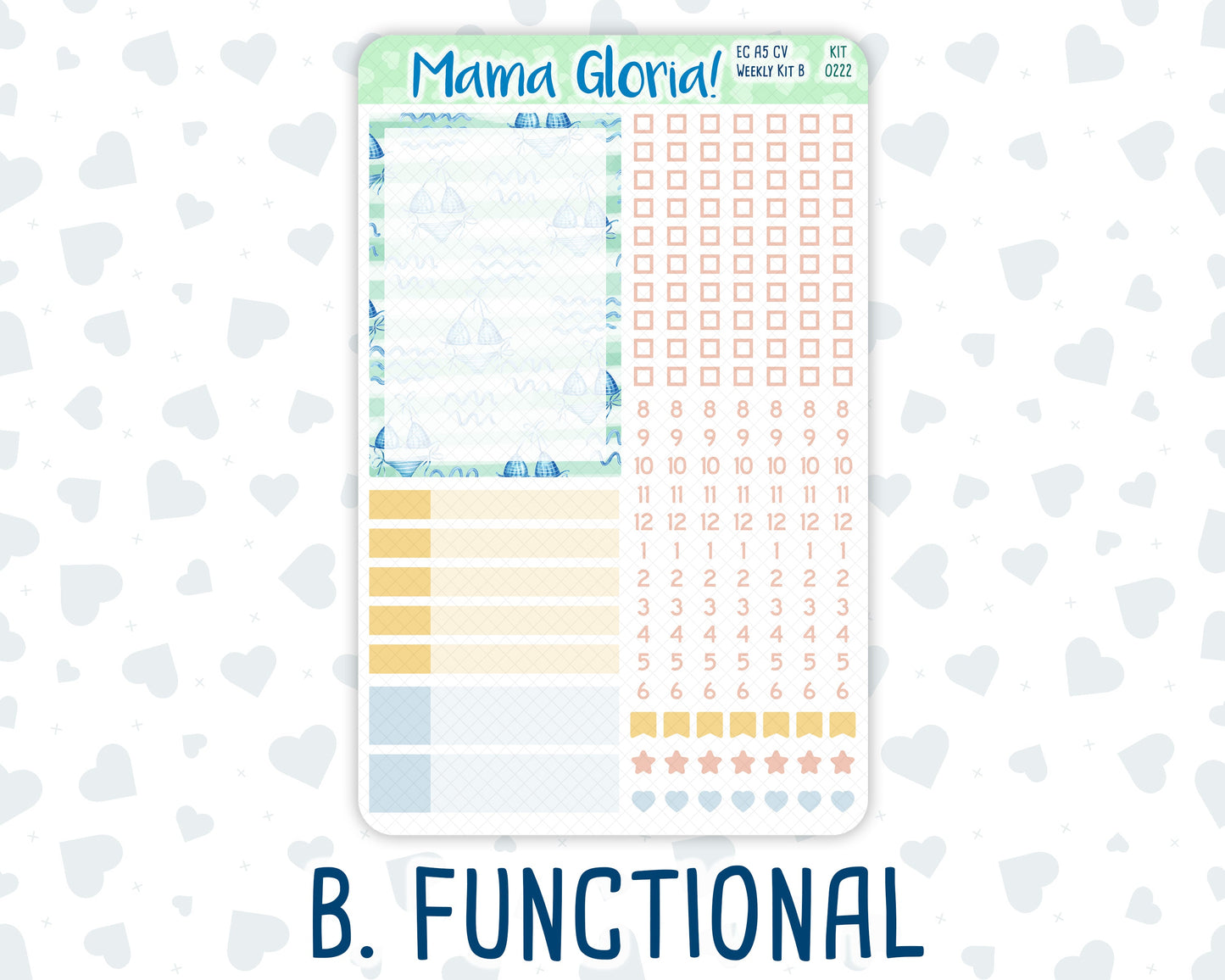 Kit 0222 - A5 Compact Vertical - Weekly Kit - June - Beach Day
