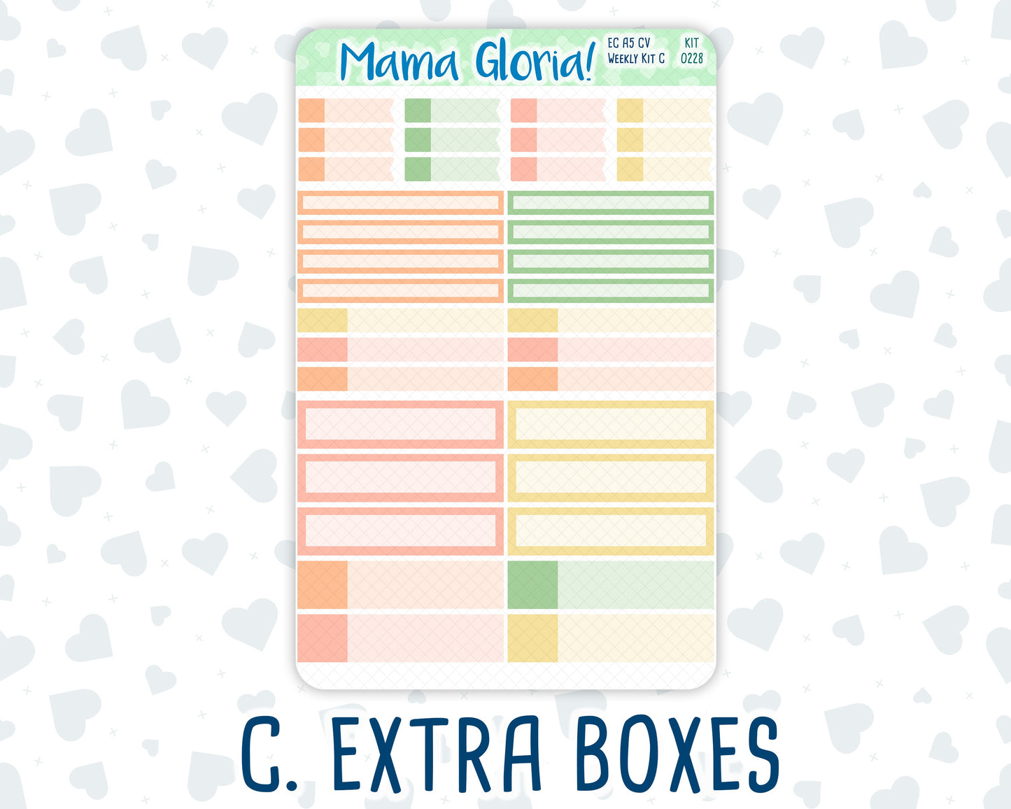 Kit 0228 - A5 Compact Vertical - Weekly Kit - August - Just Peachy