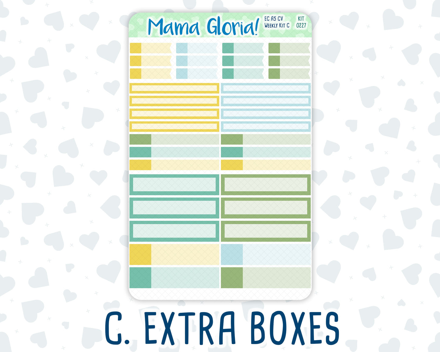 Kit 0227 - A5 Compact Vertical - Weekly Kit - July - Lemon Grove