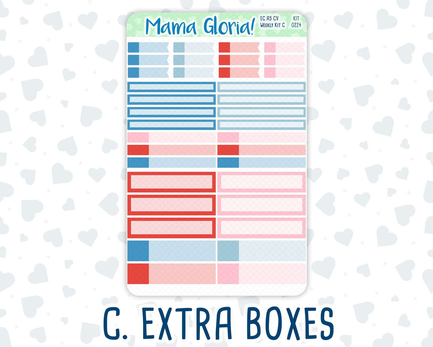 Kit 0224 - A5 Compact Vertical - Weekly Kit - July - Patriotic Parade