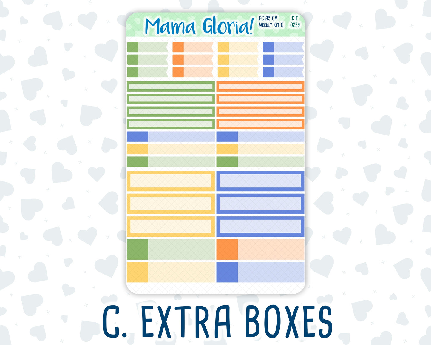 Kit 0229 - A5 Compact Vertical - Weekly Kit - August - Golden Faces