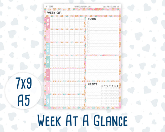 Kit 0246 - Week At A Glance - For 7x9 & A5 Planners | Notebooks - December - Gingerbread Sweets