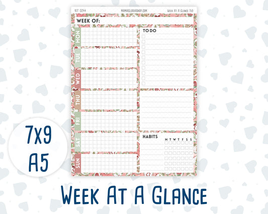 Kit 0244 - Week At A Glance - For 7x9 & A5 Planners | Notebooks - December - Santas Village