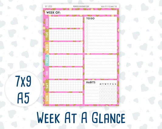 Kit 0223 - Week At A Glance - For 7x9 & A5 Planners | Notebooks - June - Route 66