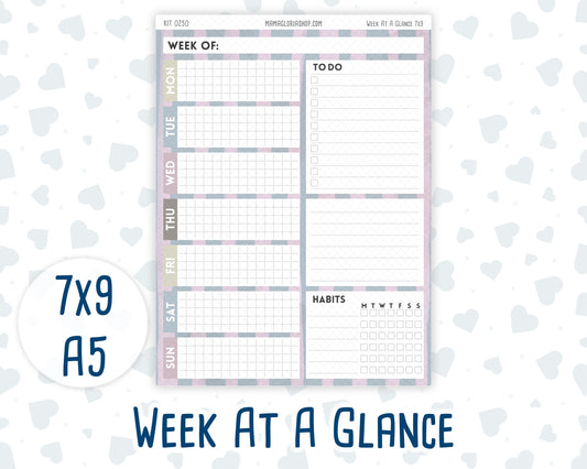 Kit 0250 - Week At A Glance - For 7x9 & A5 Planners | Notebooks - Quiet January