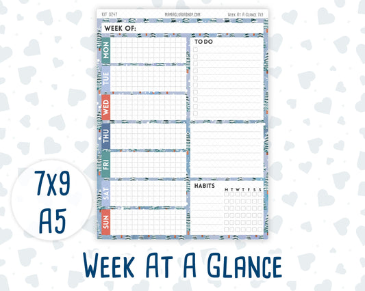 Kit 0247 - Week At A Glance - For 7x9 & A5 Planners | Notebooks - December - Snow Day Adventures