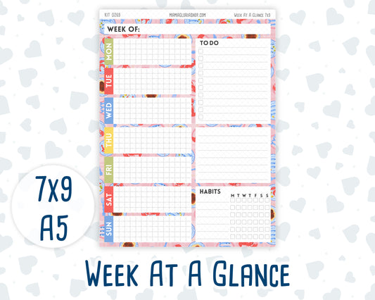 Kit 0269 - Week At A Glance - For 7x9 & A5 Planners | Notebooks - June - Dolce Mare