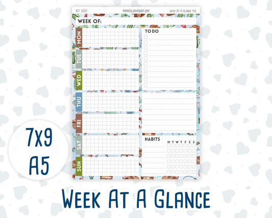 Kit 0221 - Week At A Glance - For 7x9 & A5 Planners | Notebooks - June - Gone Fishing