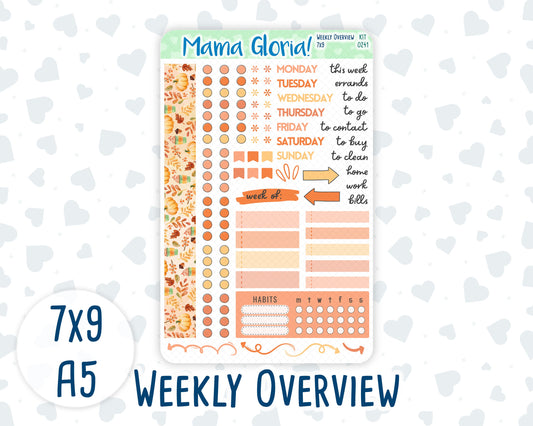 Kit 0241 - Weekly Overview - For 7x9 & A5 Planners | Notebooks - November - Pumpkin Latte
