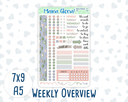 Kit 0266 - Weekly Overview - For 7x9 & A5 Planners | Notebooks - May - Froggy Lake Picnic
