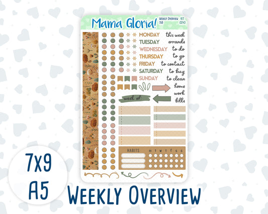 Kit 0243 - Weekly Overview - For 7x9 & A5 Planners | Notebooks - November - Boho Autumn