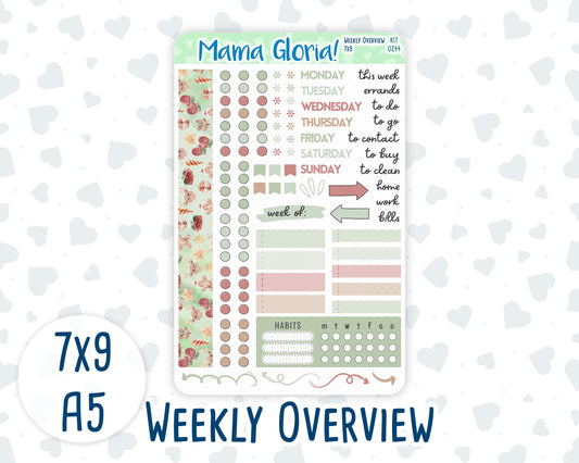Kit 0244 - Weekly Overview - For 7x9 & A5 Planners | Notebooks - December - Santas Village