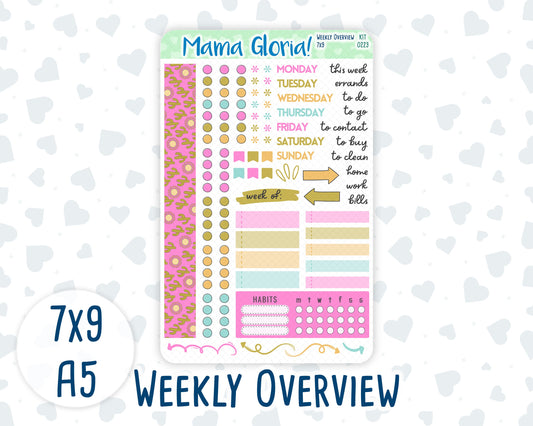 Kit 0223 - Weekly Overview - For 7x9 & A5 Planners | Notebooks - June - Route 66
