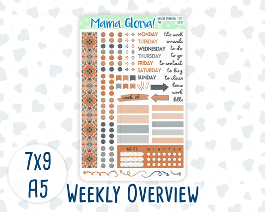 Kit 0237 - Weekly Overview - For 7x9 & A5 Planners | Notebooks - October - Forest Folk