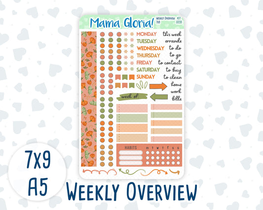 Kit 0233 - Weekly Overview - For 7x9 & A5 Planners | Notebooks - September - Cinnamon Days