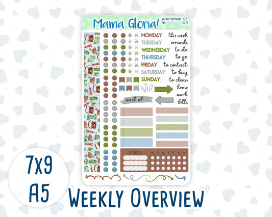 Kit 0221 - Weekly Overview - For 7x9 & A5 Planners | Notebooks - June - Gone Fishing