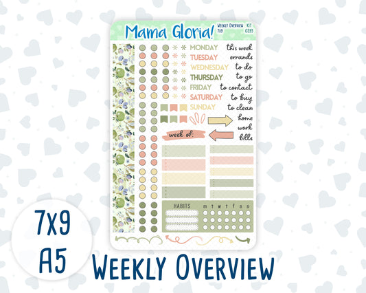 Kit 0295 - Weekly Overview - For 7x9 & A5 Planners | Notebooks - September - Apple Harvest