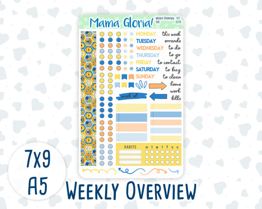 Kit 0219- Weekly Overview -Bee's Business- May- For 7x9 & A5 Planners - Notebooks