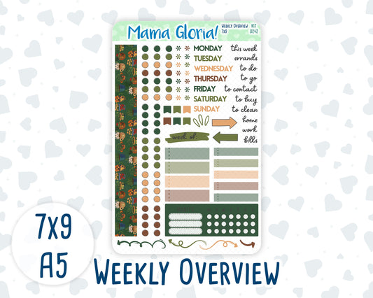 Kit 0242 - Weekly Overview - For 7x9 & A5 Planners | Notebooks - November - Cottage Autumn