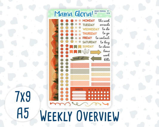 Kit 0239 - Weekly Overview - For 7x9 & A5 Planners | Notebooks - October - October Stroll