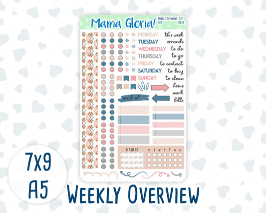Kit 0234 - Weekly Overview - For 7x9 & A5 Planners | Notebooks - September - REF - Kit 0234 – Reader’s Escape - September