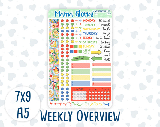 Kit 0220 - Weekly Overview - For 7x9 & A5 Planners | Notebooks - June - June Berries