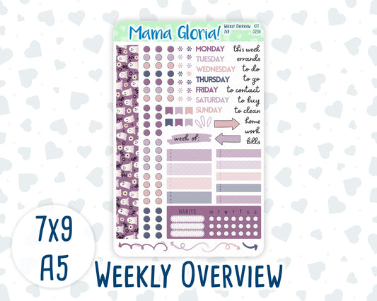 Kit 0236 - Weekly Overview - For 7x9 & A5 Planners | Notebooks - October - Sweet & Spooky