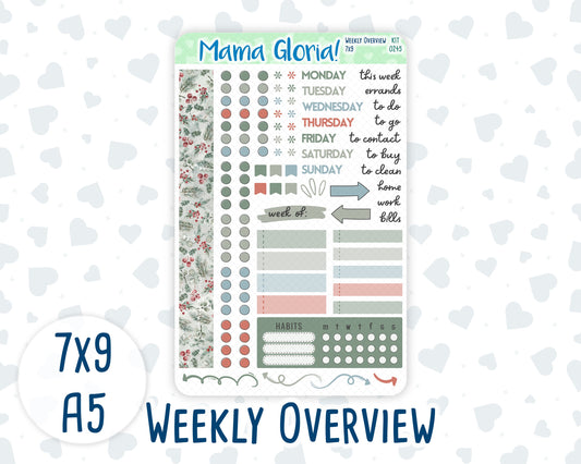 Kit 0245 - Weekly Overview - For 7x9 & A5 Planners | Notebooks - December - Vintage Christmas