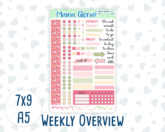 Kit 0218- Weekly Overview -Mother's Love- May- For 7x9 & A5 Planners - Notebooks