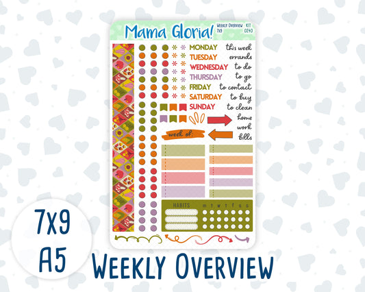 Kit 0240 - Weekly Overview - For 7x9 & A5 Planners | Notebooks - November - Cozy Thanksgiving