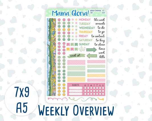 Kit 0267 - Weekly Overview - For 7x9 & A5 Planners | Notebooks - May - Flowers For Mama