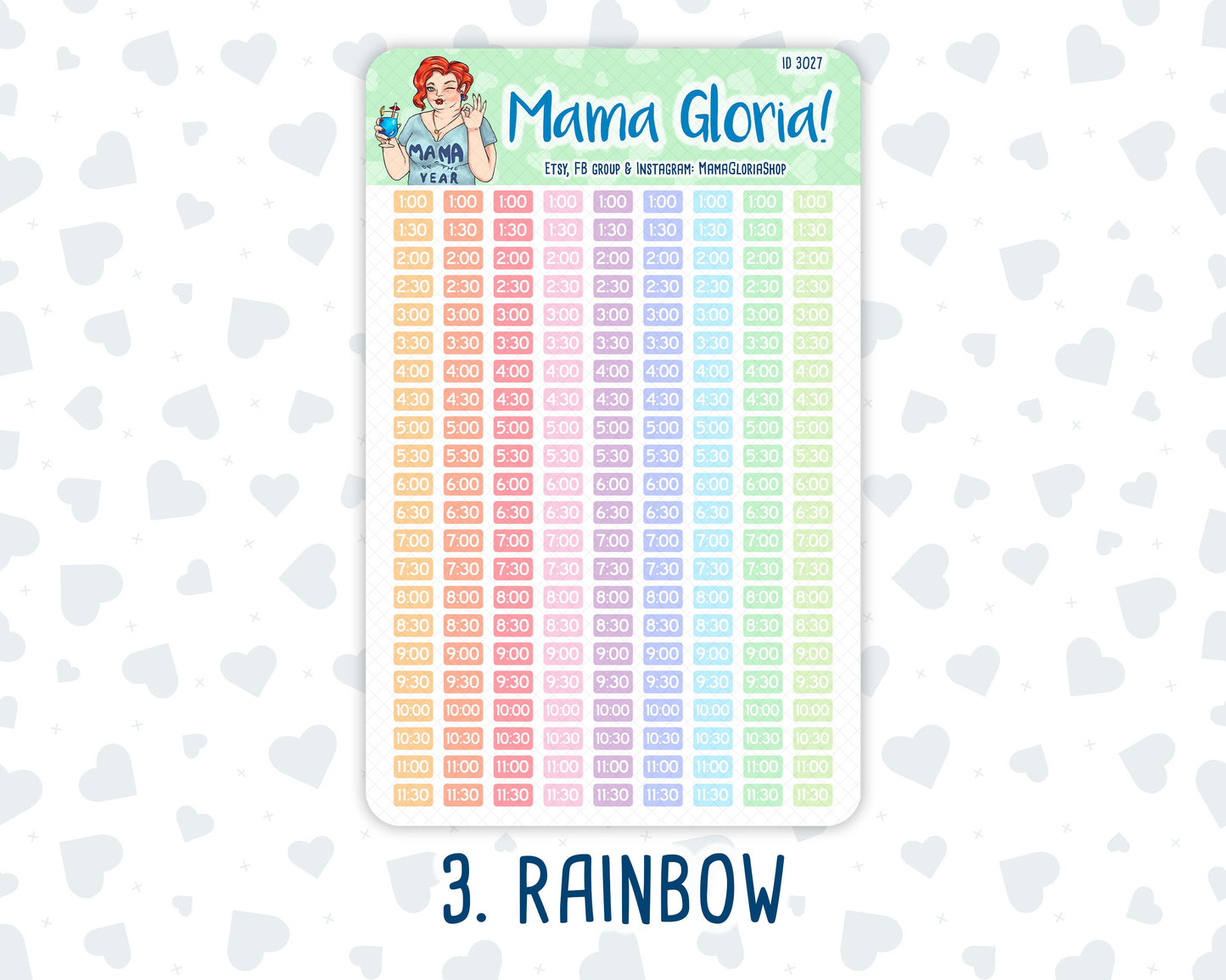 Time Stickers - Icon - Flora pallet - Stickers for planners, ID 3025, 3026, 3027