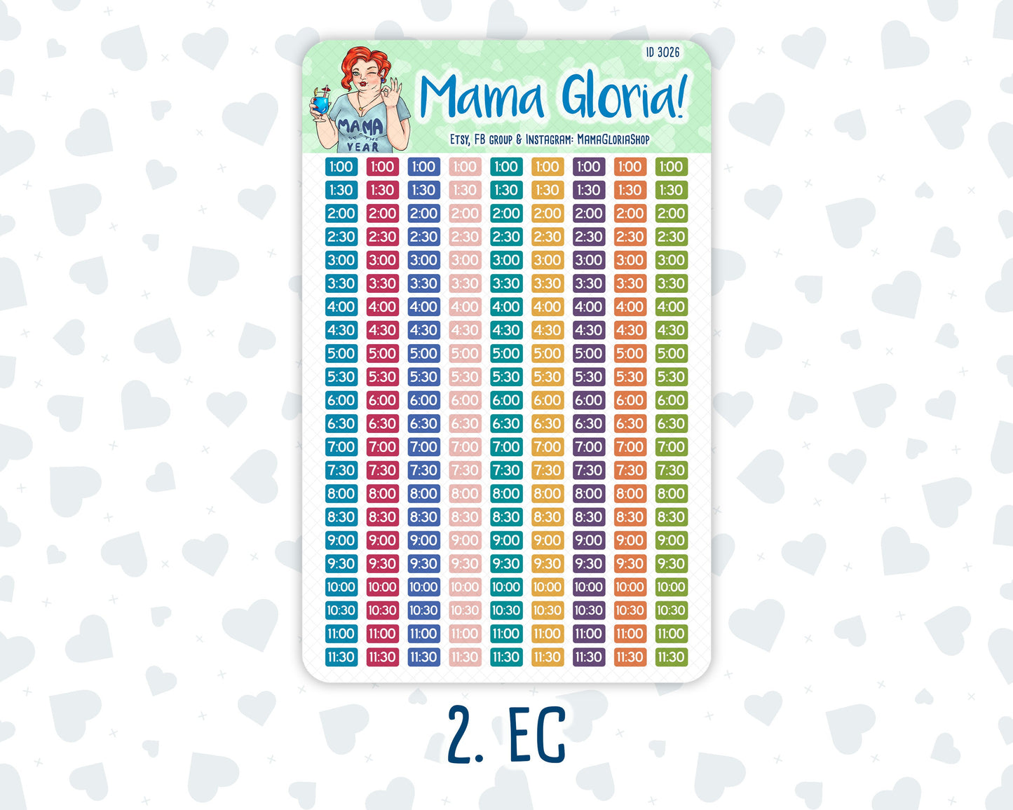 Time Stickers - Icon - Flora pallet - Stickers for planners, ID 3025, 3026, 3027