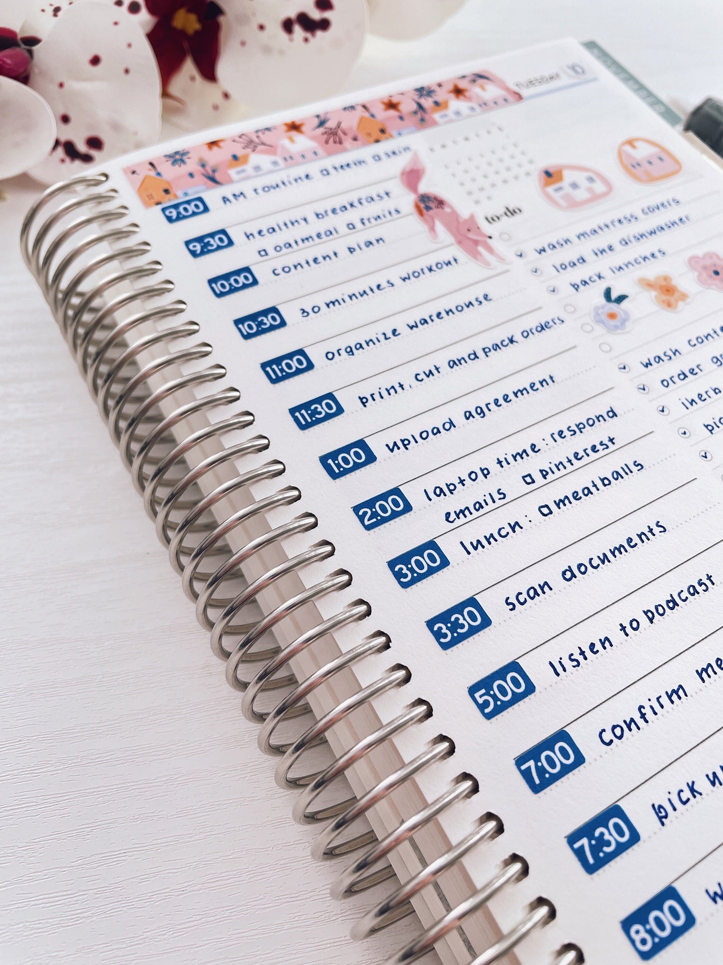Time Stickers - Icon - Flora pallet - Stickers for planners, ID 3025, 3026, 3027