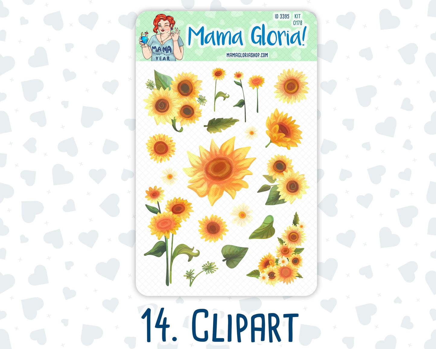 Kit 0178 Add Ons - Sunflowers - August- Summer- Planner Stickers - Kit 2024