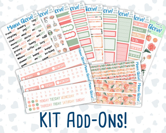 Kit 0179 Add Ons - Peaches - August- Summer- Planner Stickers - Kit 2024