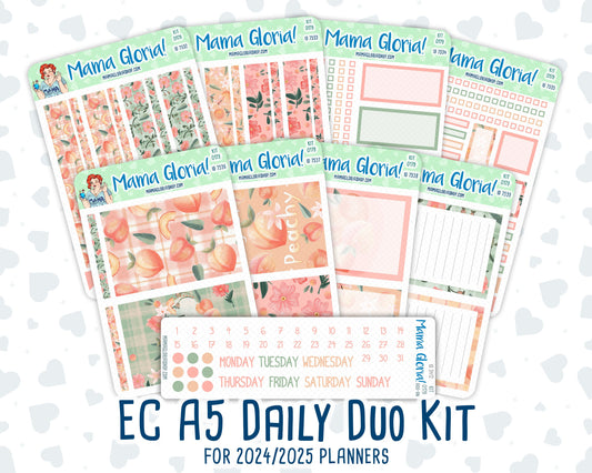 Kit 0179 - A5 Daily Duo - Peaches- August- Summer- Planner