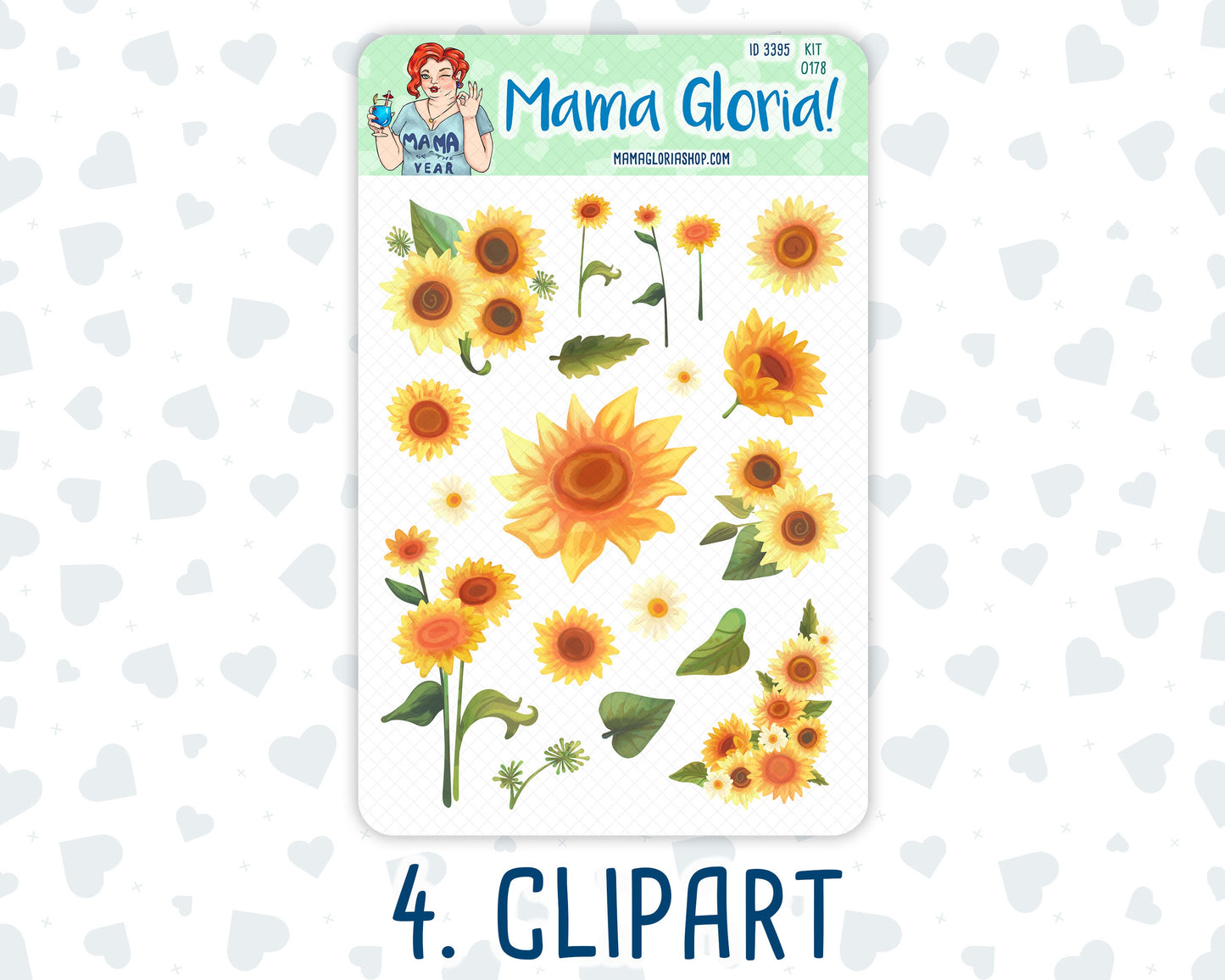 Kit 0178 - Journaling Kit - Sunflowers - August- Summer- For Planner - Notebook - Journal