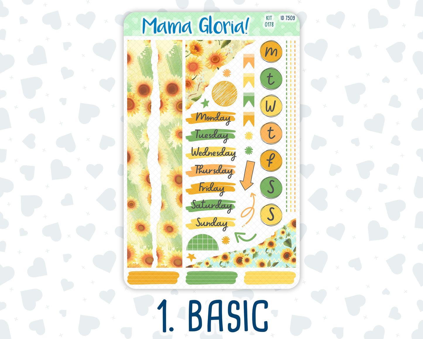 Kit 0178 - Journaling Kit - Sunflowers - August- Summer- For Planner - Notebook - Journal