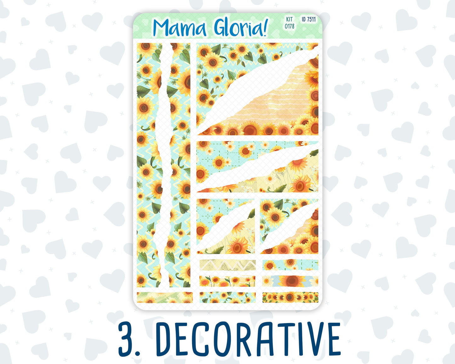Kit 0178 - Journaling Kit - Sunflowers - August- Summer- For Planner - Notebook - Journal
